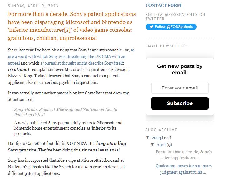 图片[3]-索尼在专利中贬低其他主机制造商 专利专家怒批其幼稚不专业-咸鱼单机官网