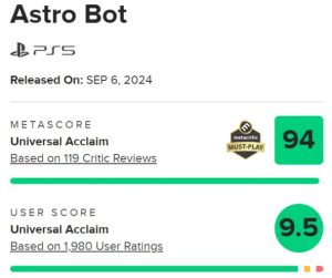 《宇宙机器人》在Metacritic赢得高分:成为2024年最佳冒险游戏-咸鱼单机官网
