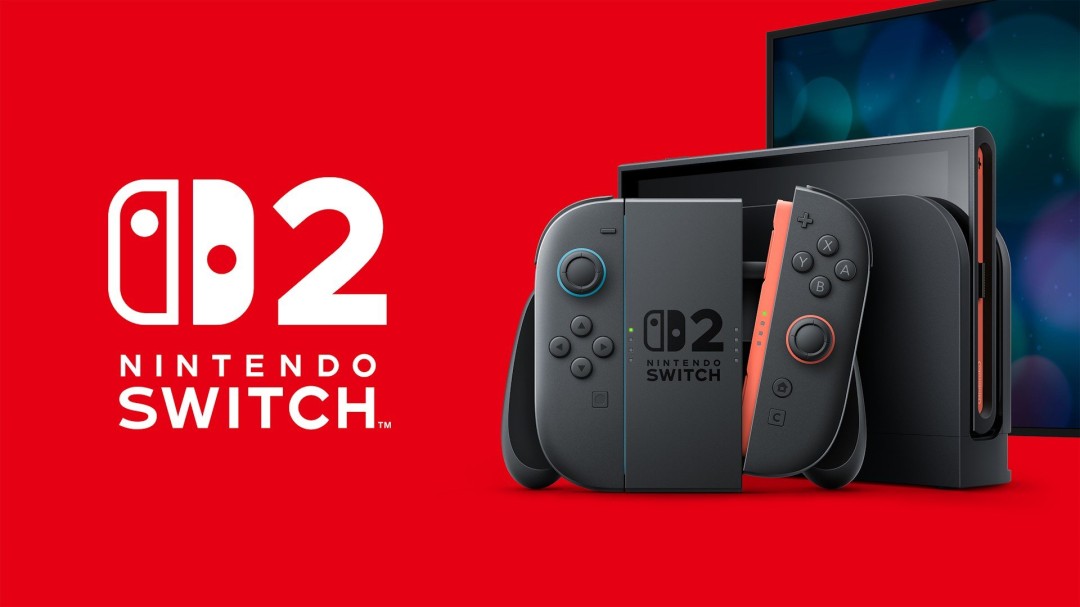 任天堂Switch 2游戏主机,OLED屏幕展示彩色游戏画面