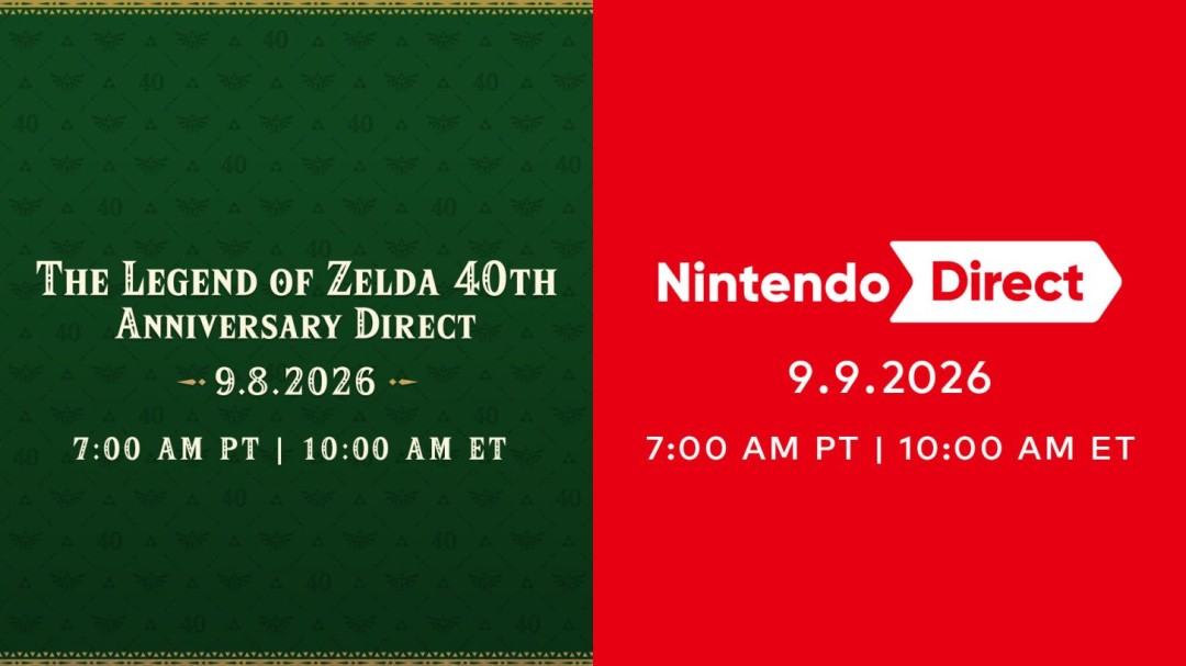 任天堂直面会预告图,包含塞尔达传说系列元素与Switch 2字样